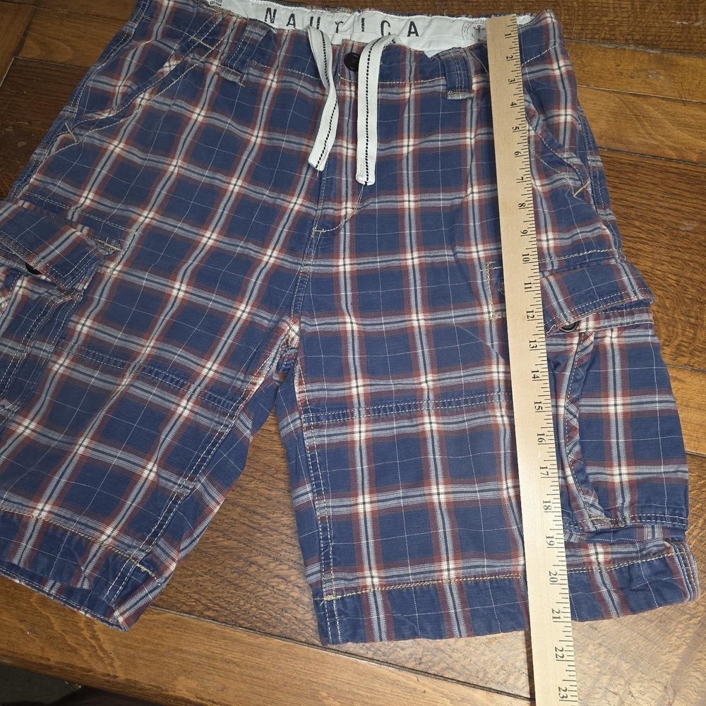 Vintage Nautica Cargo Shorts Men's 34 Blue Red Inseam Pockets Hiking y2k Sailing - Picture 5 of 9